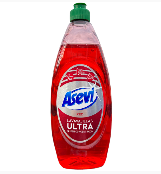 Asevi Super Concentrated Washing-Up Liquid 650ml - Ultra Red