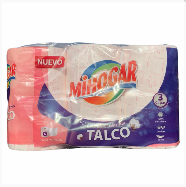 Mihogar 3 Ply Toilet Paper Talco Scented 6 Pack