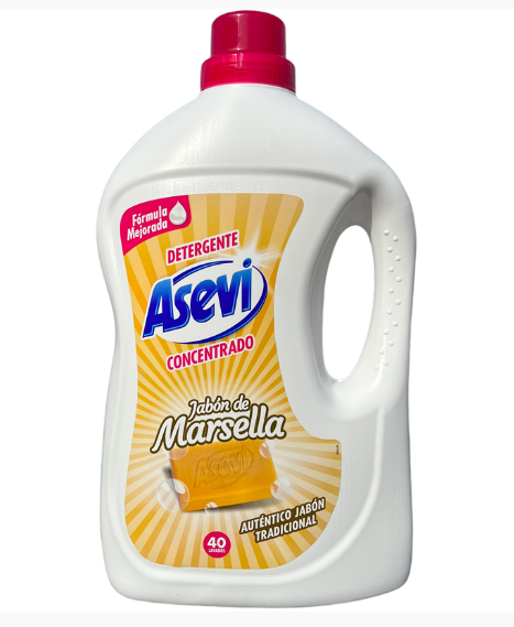 ASEVI Detergent wash gel JABON DE MARSELLA 40 washes 2.4 Litres
