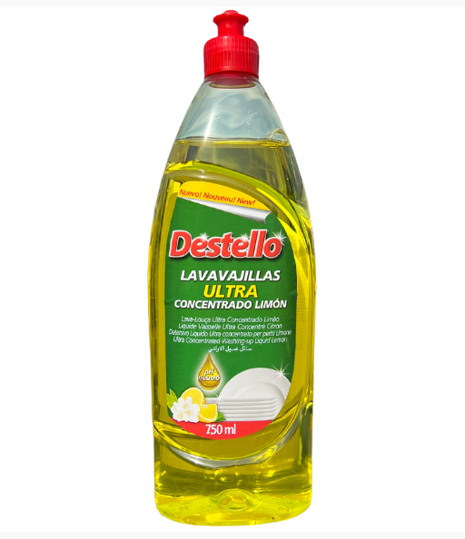 Destello Super Concentrated Washing Up Liquid 750ml - Lemon