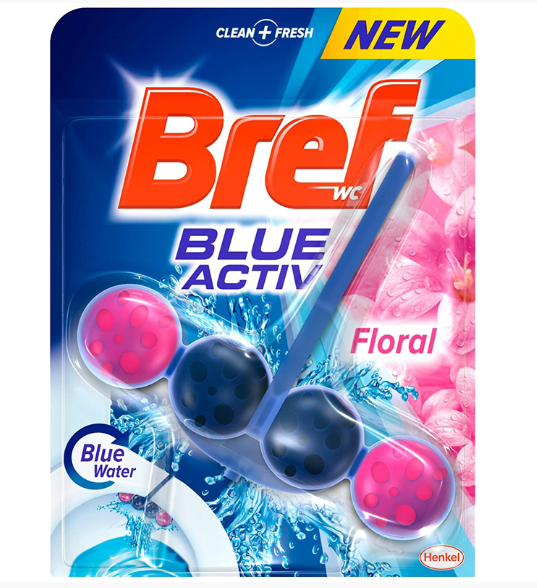 Bref Toilet Basin Freshener Clip On - Blue Active Floral